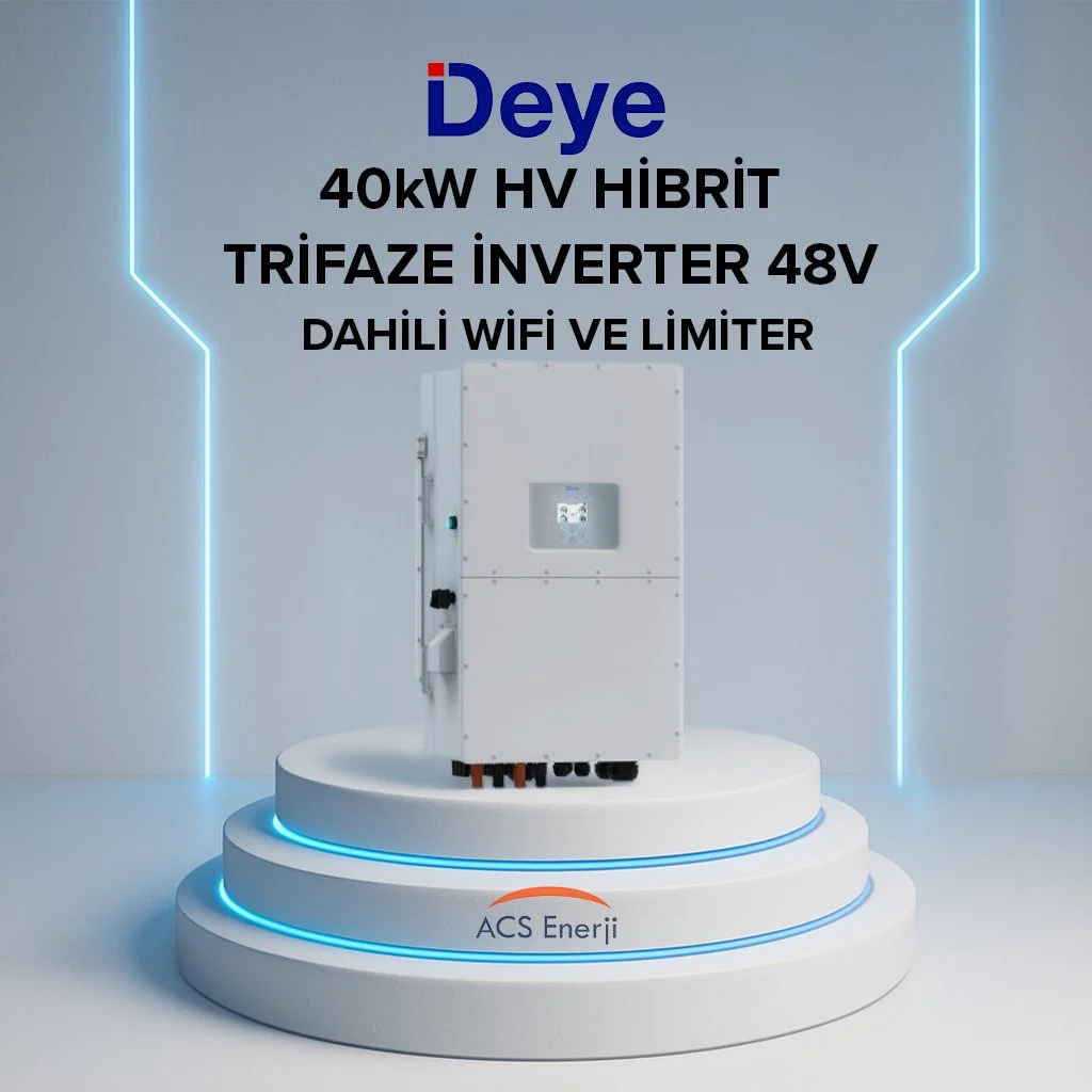 Deye 40 kW Hibrit Trifaze İnverter (HV) SUN-40K-SG01HP3-EU