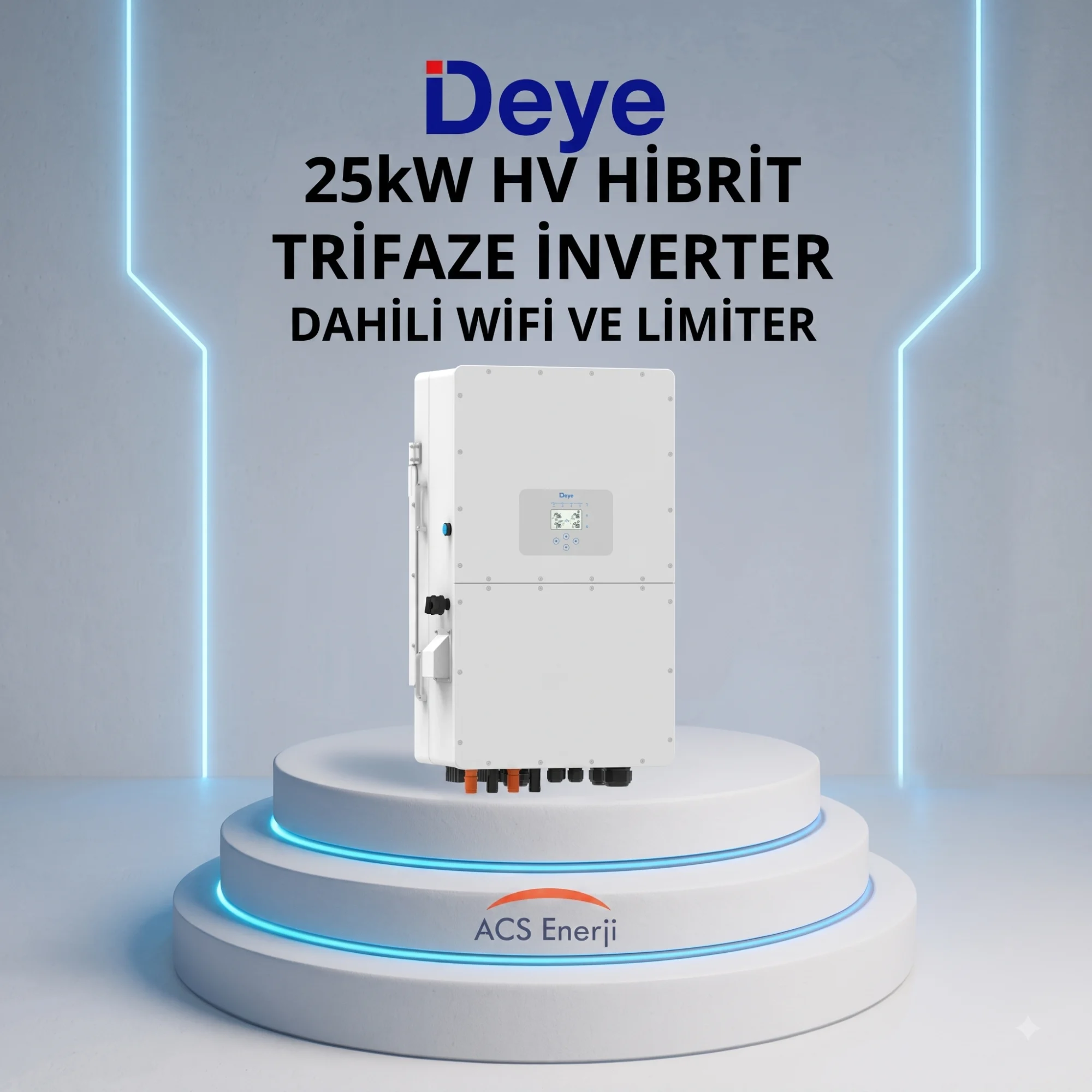 Deye 25 kW Hibrit Trifaze İnverter (HV) SUN-25K-SG02HP3-EU