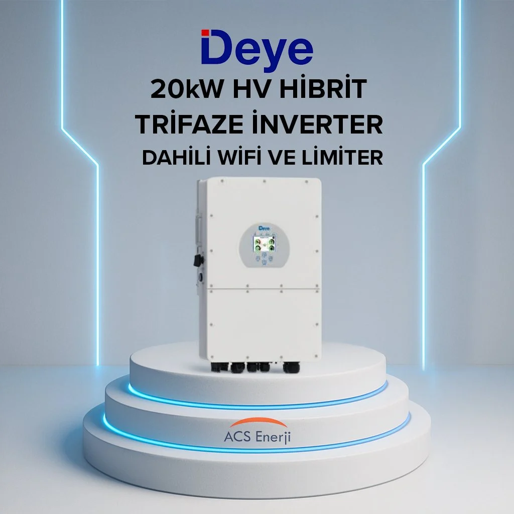 Deye 20 kW Hibrit Trifaze İnverter (HV) SUN-20K-SG01HP3-EU