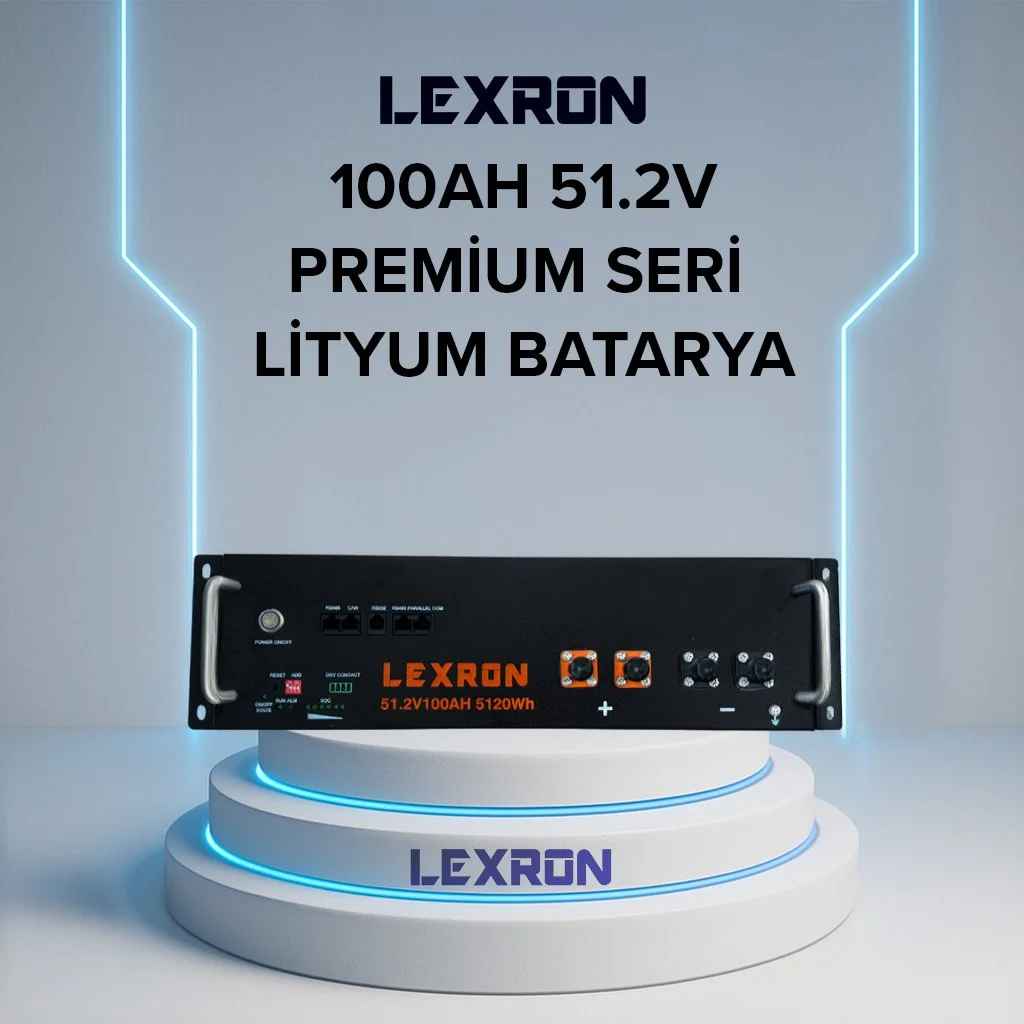 Lexron 100Ah 51,2V Premium Seri Lityum Batarya (Rack Tipi)