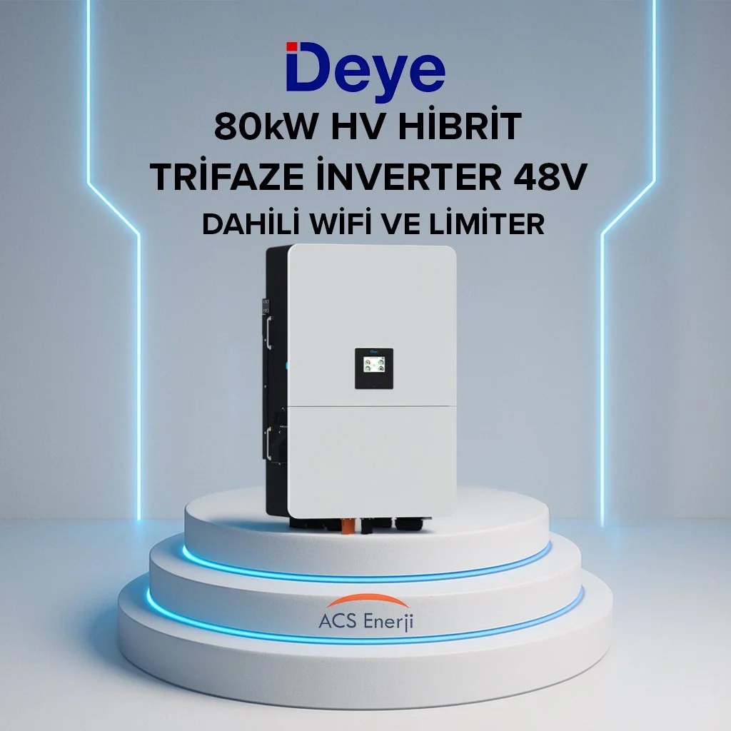 Deye 80 kW Hibrit Trifaze İnverter (HV) SUN-80K-SG01HP3-EU