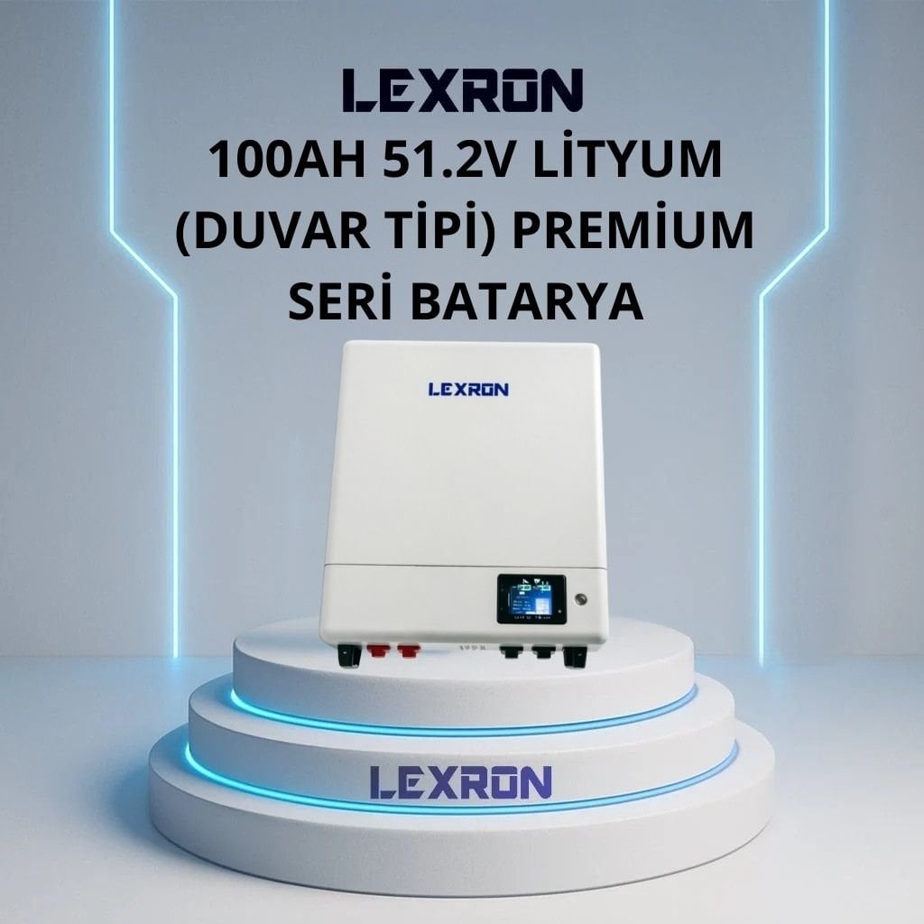 Lexron 100Ah 51,2V Premium Seri Duvar Tipi Lityum Batarya