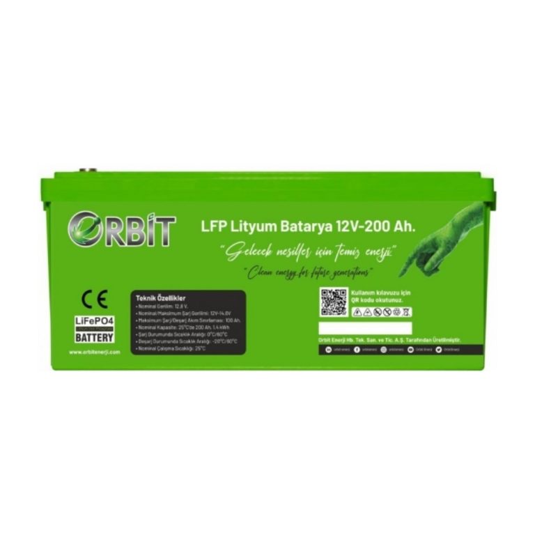 Orbit 12 V 200 Ah LiFePO4 Akü – Marin Tip VP